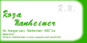 roza manheimer business card
